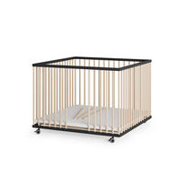 LAUFGITTER 100x100 cm mit Schlupfsprossen - schwarz/natur - Premium Kollektion - Schwarz/Naturfarben, Holz (100/74/100cm) - Sämann – make a difference.