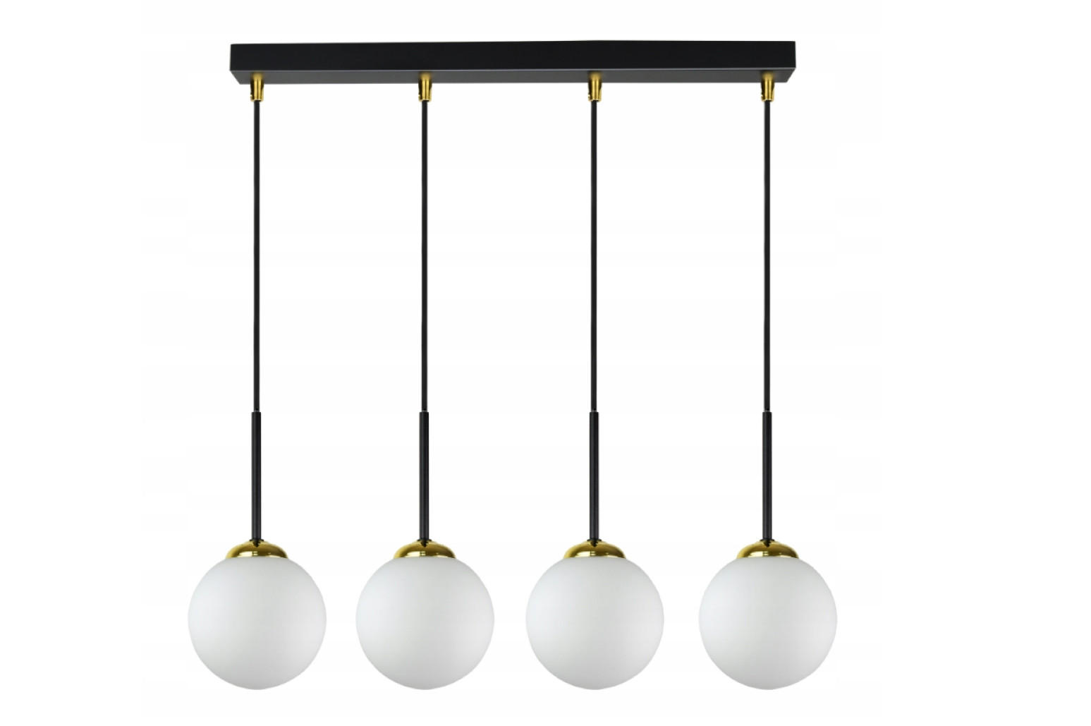 PENDELLEUCHTE Milano Glas - Goldfarben/Schwarz, Glas/Metall (14/65/80cm) - kiki design