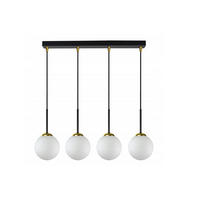 PENDELLEUCHTE Milano Glas - Goldfarben/Schwarz, Glas/Metall (14/65/80cm) - kiki design