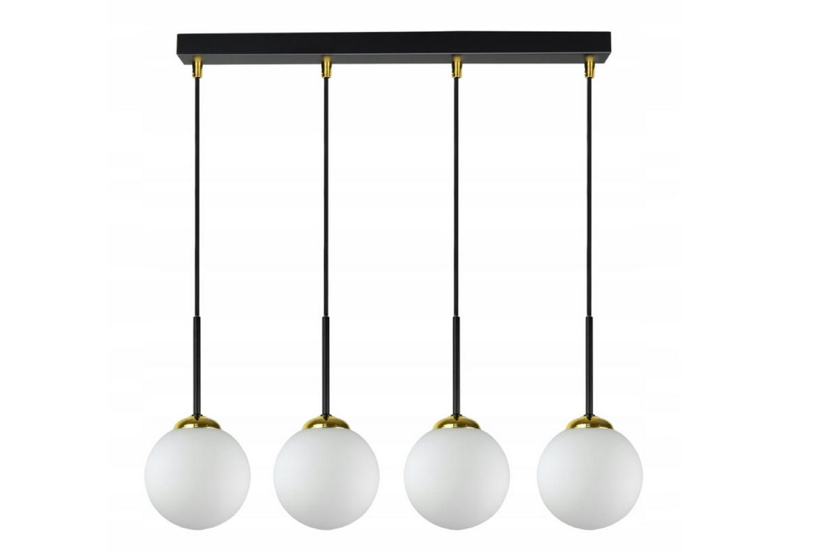 PENDELLEUCHTE Milano Glas - Goldfarben/Schwarz, Glas/Metall (14/65/80cm) - kiki design
