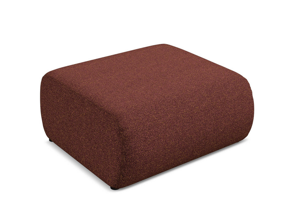 POUF Strukturstoff Stoff Rot - Bordeaux/Rot, Kunststoff/Textil (94/40/89cm) - Makamii