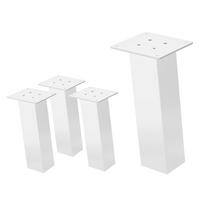 TISCHBEINE 4er Set I-96GRAD-Design H:30 cm Weiß 8x8 cm - Weiß, Metall (8/30/8cm) - ML-DESIGN