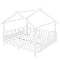 HAUSBETT 140/200 cm DE-32632 mit Sicherheitsgitter Weiß - Weiß, Metall (140/200cm) - ComfortXL