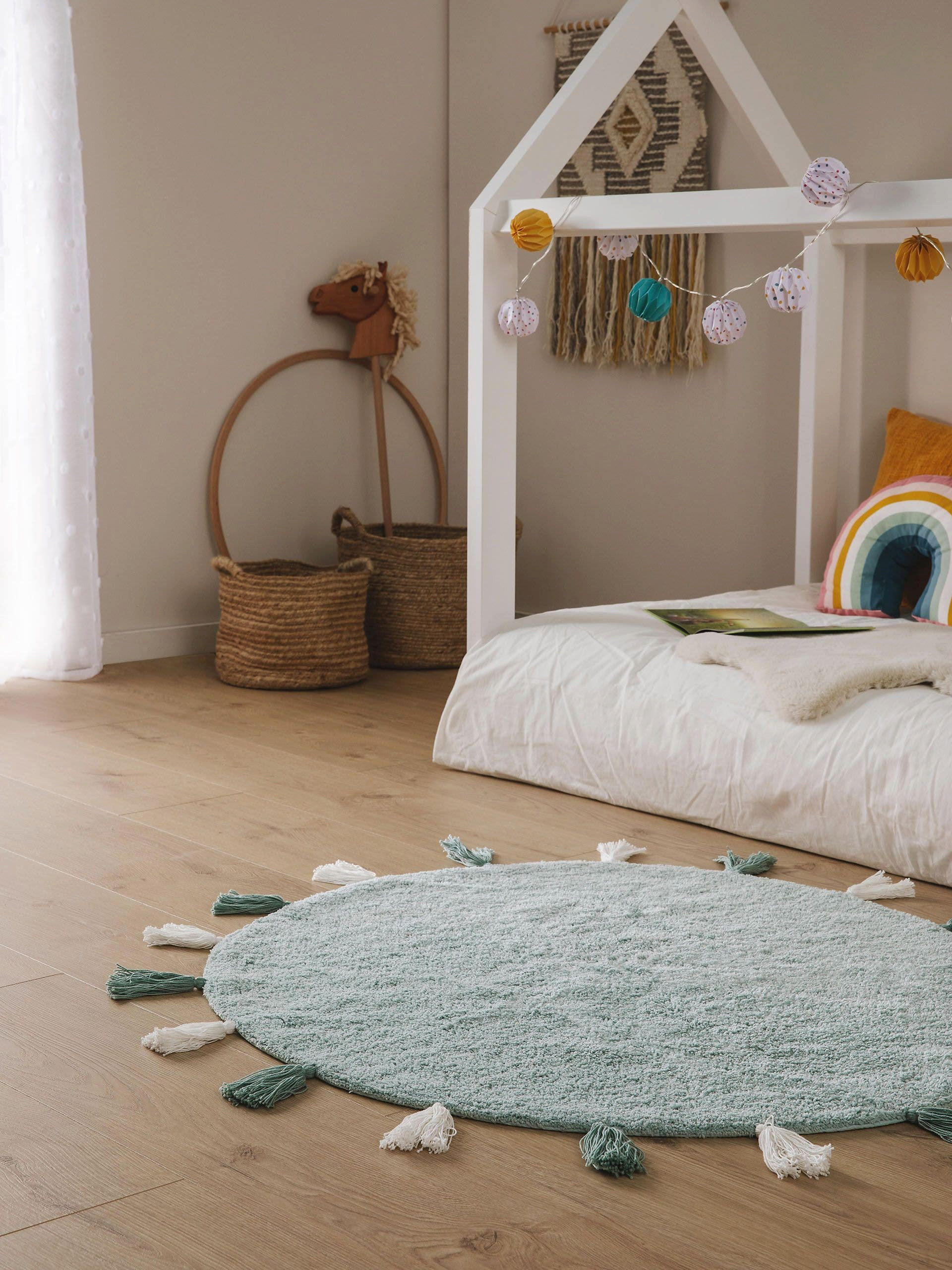 KINDERTEPPICH waschbar Malu Mint ø 100 cm rund - Mintgrün, Textil (100/100cm) - Lytte