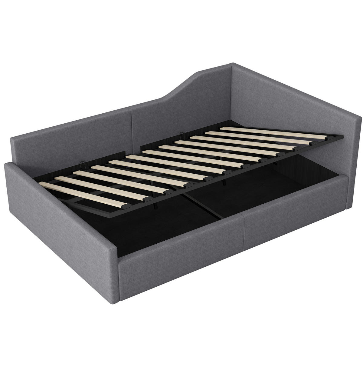 TAPECIRANI dnevni krevet 140/200 cm sivi od MDF-a i šperploče s prostorom za odlaganje - siva, drvni materijal (140/200cm) - OKWISH