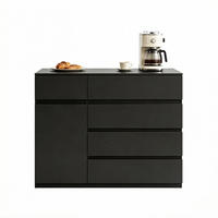 KOMMODE Schwarz 100/40/80 cm - Schwarz, Holzwerkstoff (100/80/40cm) - PANGIVO