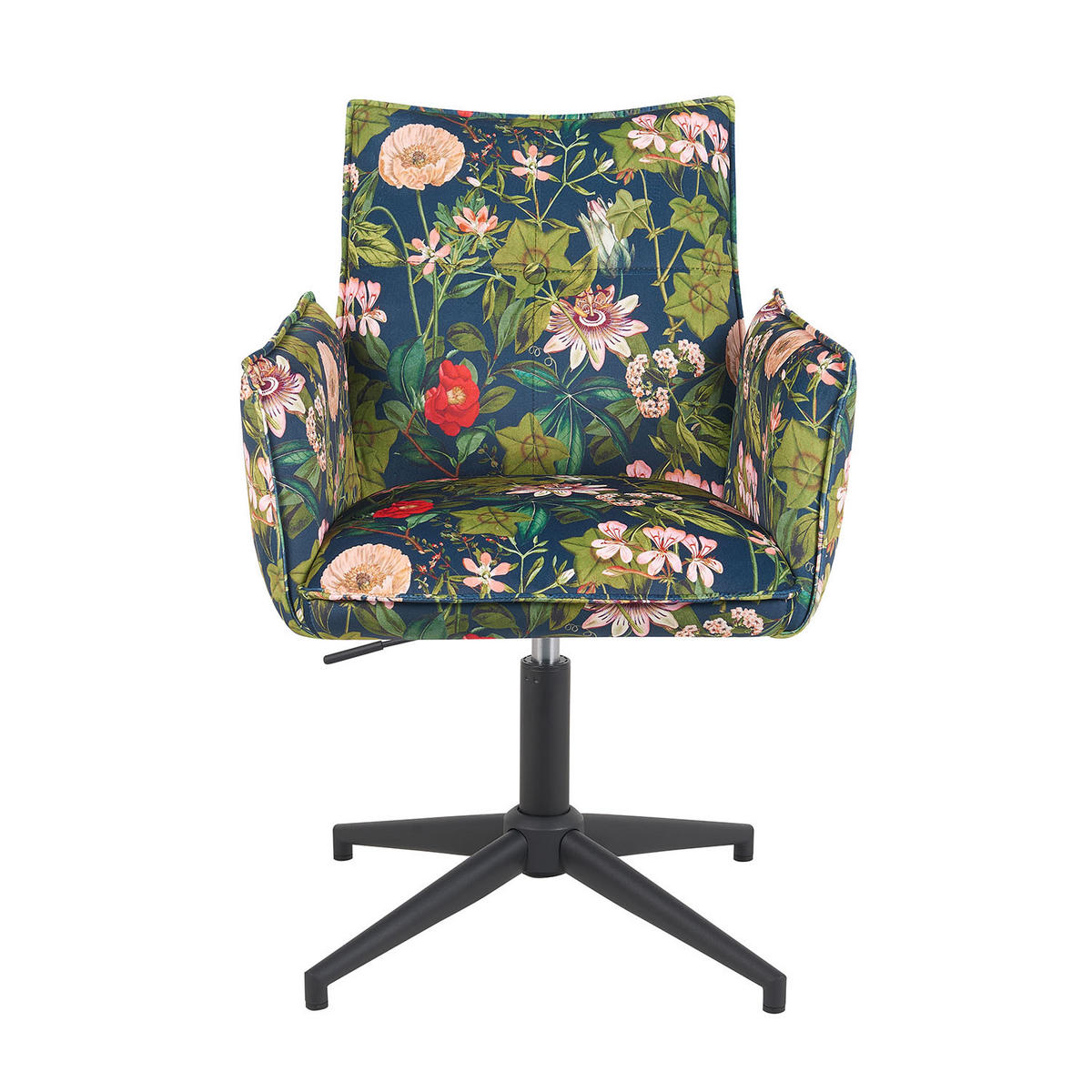 BÜROSTUHL Mika-Till - Multicolor/Schwarz, Textil/Metall (60/85/63cm) - DUBI Möbel