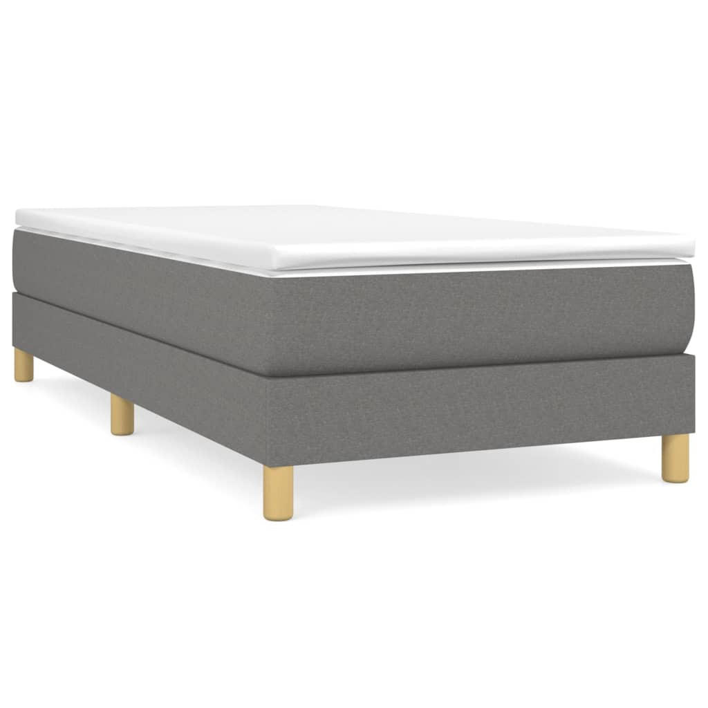 BOXSPRINGBETTGESTELL Dunkelgrau 100/200 Cm Stoff - Grau, Textil (100/200cm) - vidaXL