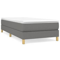 BOXSPRINGBETTGESTELL Dunkelgrau 100/200 Cm Stoff - Grau, Textil (100/200cm) - vidaXL