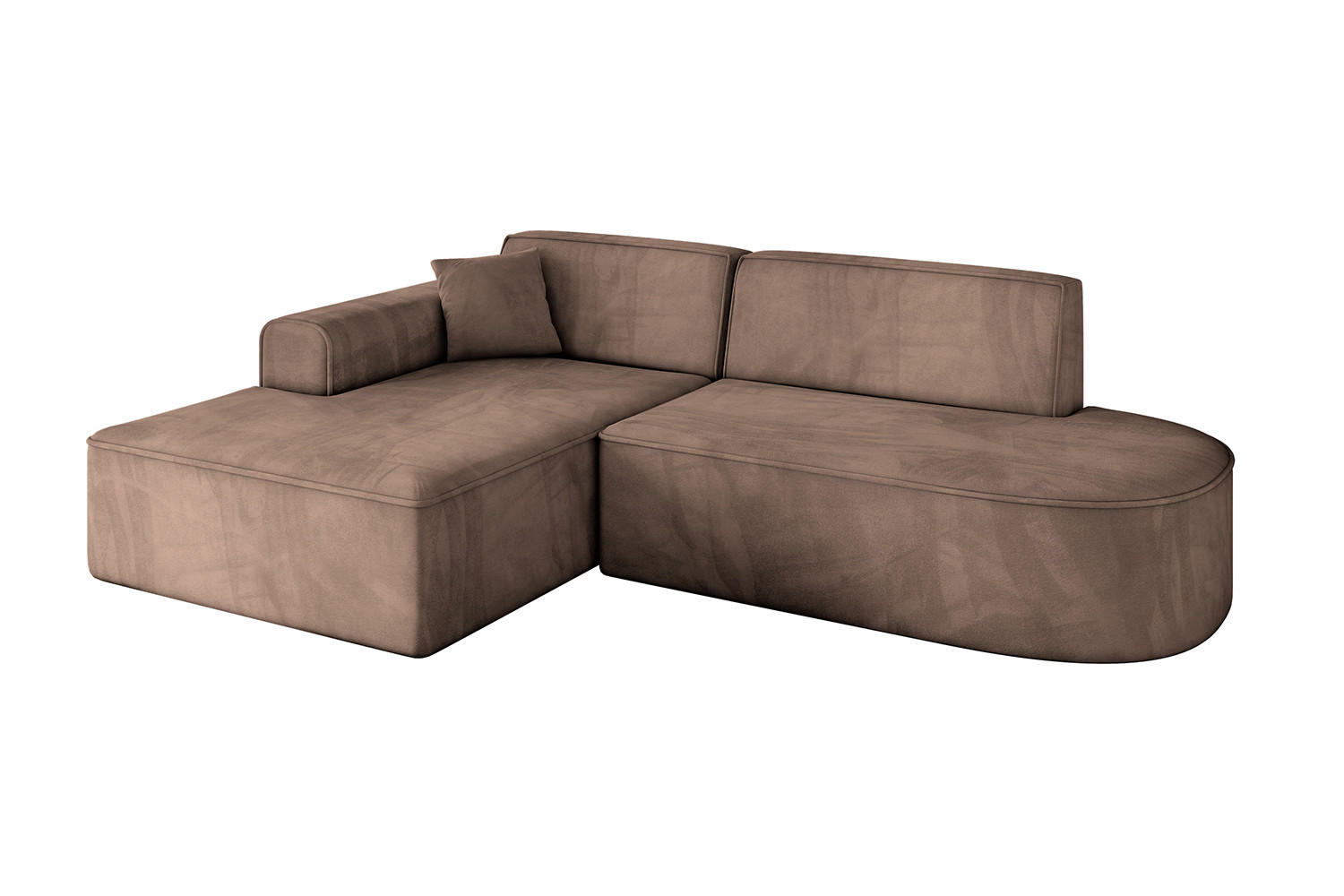 ECKSOFA Ottomane Links IREA-L1-v3 - 232x165x77 cm Braun - Braun, Holzwerkstoff/Textil (232/165cm) - ALTDECOR