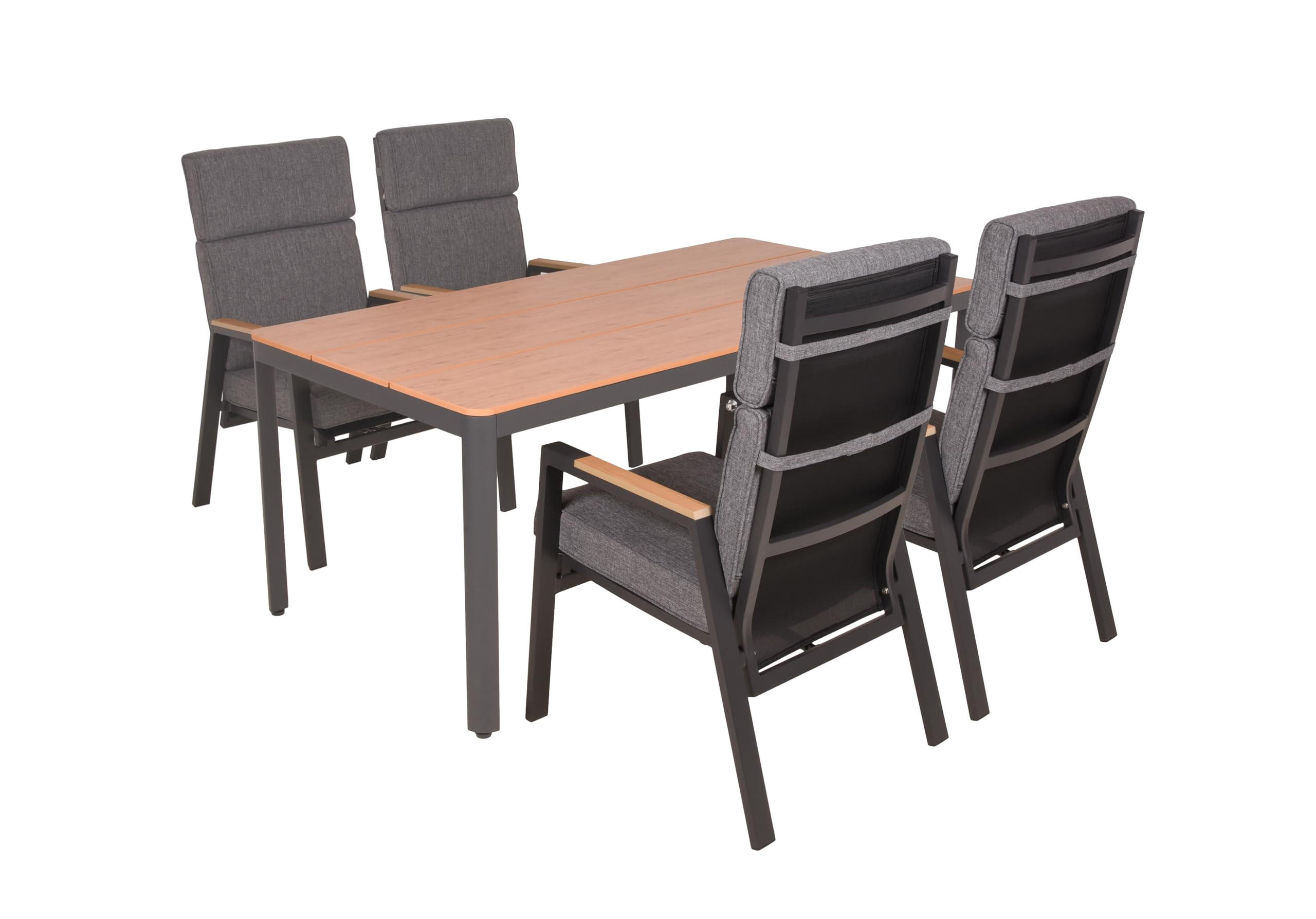 GARTEN-SITZGRUPPE Lea 5-teilig Gartenmöbel-Set - Braun, Kunststoff - DELUKE