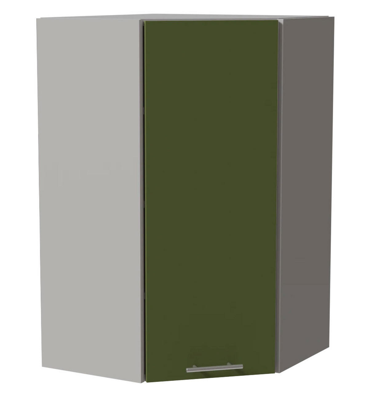 ECKHÄNGESCHRANK Brerra RAL 6025 farngrün Matt / Grau Matt 60 / 60 / 96cm - Grau/Grün, Holz/Holzwerkstoff (60/96/60cm) - Feldmann-Wohnen