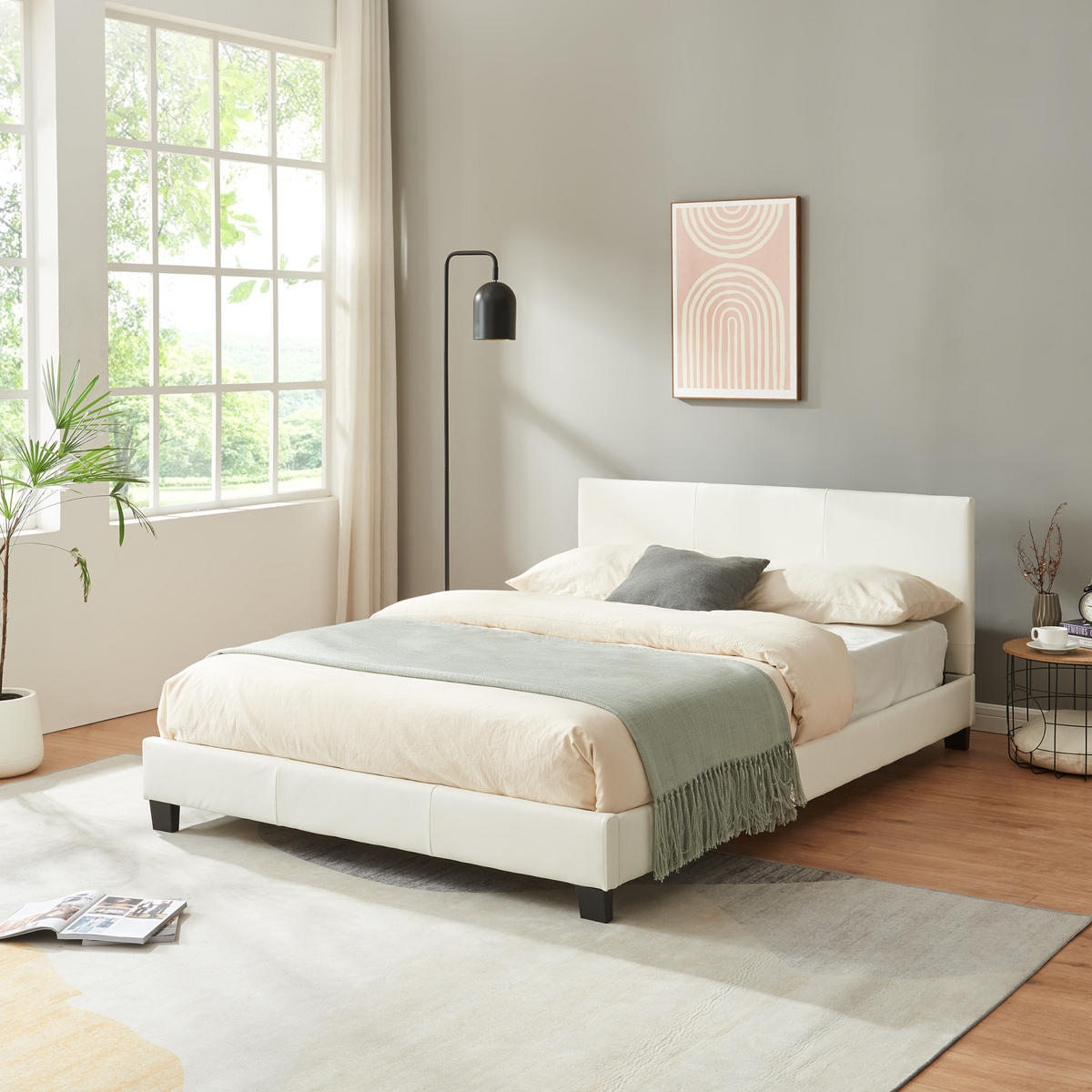 POLSTERBETT Albacete - Weiß, Kunststoff (140/200cm) - Corium
