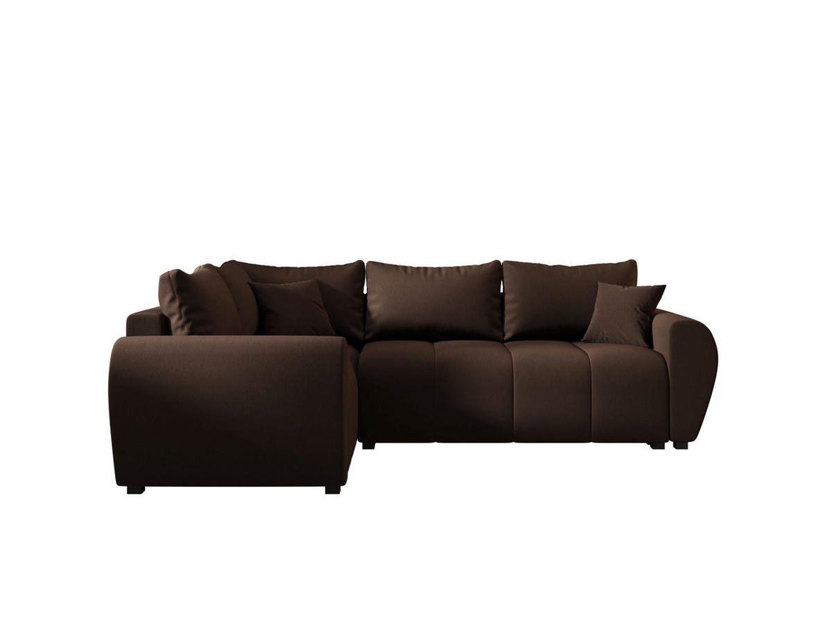 ECKSOFA MOLISA L PLUS Cosmic 800 Links mit Schlaffunktion - Braun, Textil (235/175cm) - Bedante