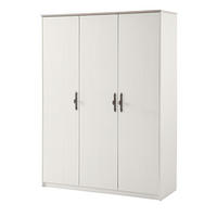 KLEIDERSCHRANK Pinie Landhaus, Drehtürenschrank 138 cm 3-türig mit Soft-Close - Silberfarben/Weiß, Holzwerkstoff/Metall (138/193/51cm) - Furn.Design