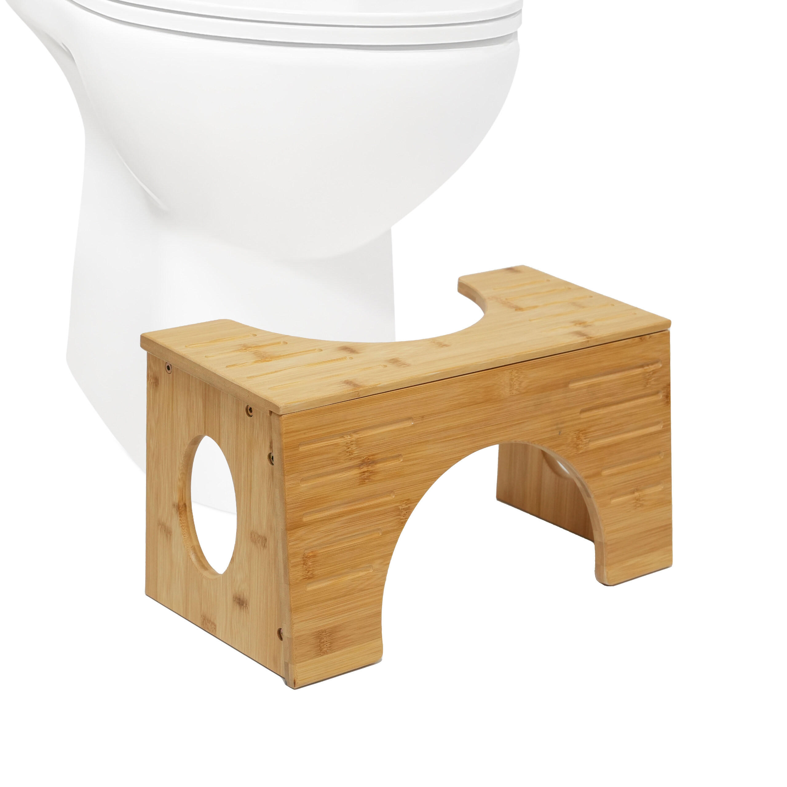 TOALETNÝ stolček - svetlohnedá, drevo (44.5/19.5/25cm) - Relaxdays