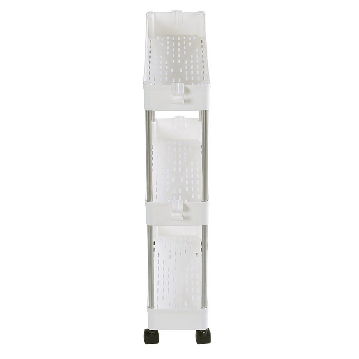NISCHENWAGEN 40/12.5/60 cm 3-Stufig Weiß Kunststoff Edelstahl - Weiß, Kunststoff/Metall (40/60/12.5cm) - Livingandhome