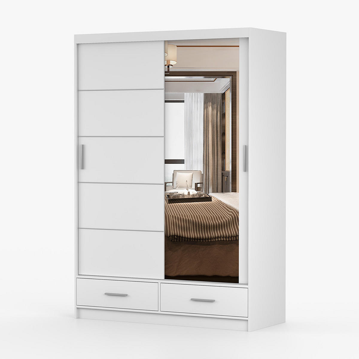 KLEIDERSCHRANK Florence 150 cm, 150/218/61, 2-türig, weiß - Weiß, Holzwerkstoff (150/218/61cm) - imoebel24