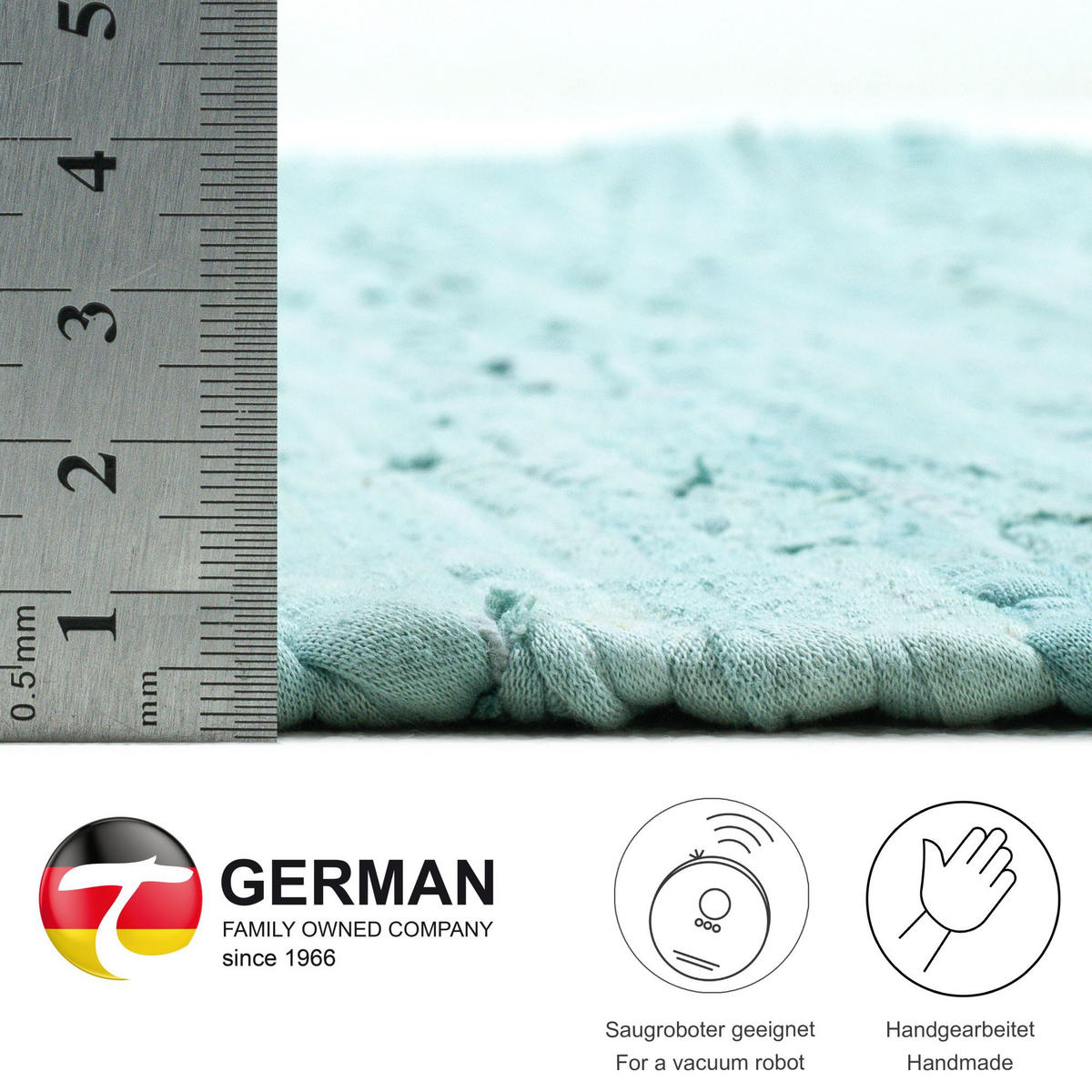 FLECKERLTEPPICH Chindi 120x180 cm - Hellblau, Textil (120/180cm) - Rug and Roll