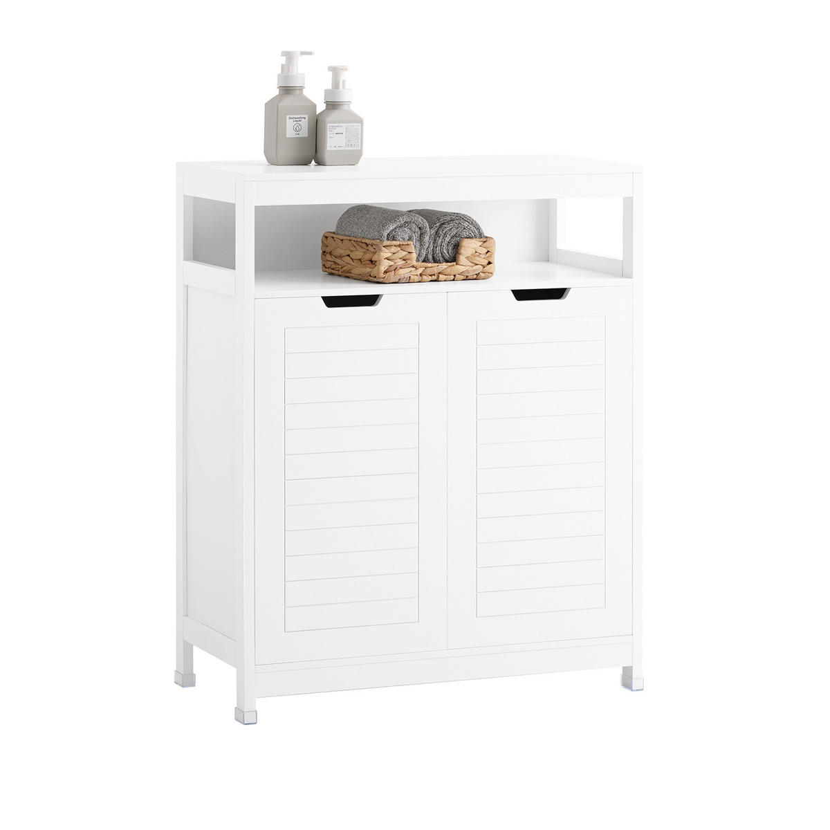 BADEZIMMERSCHRANK Weiß - Weiß, Holzwerkstoff (70/90/35cm) - SoBuy