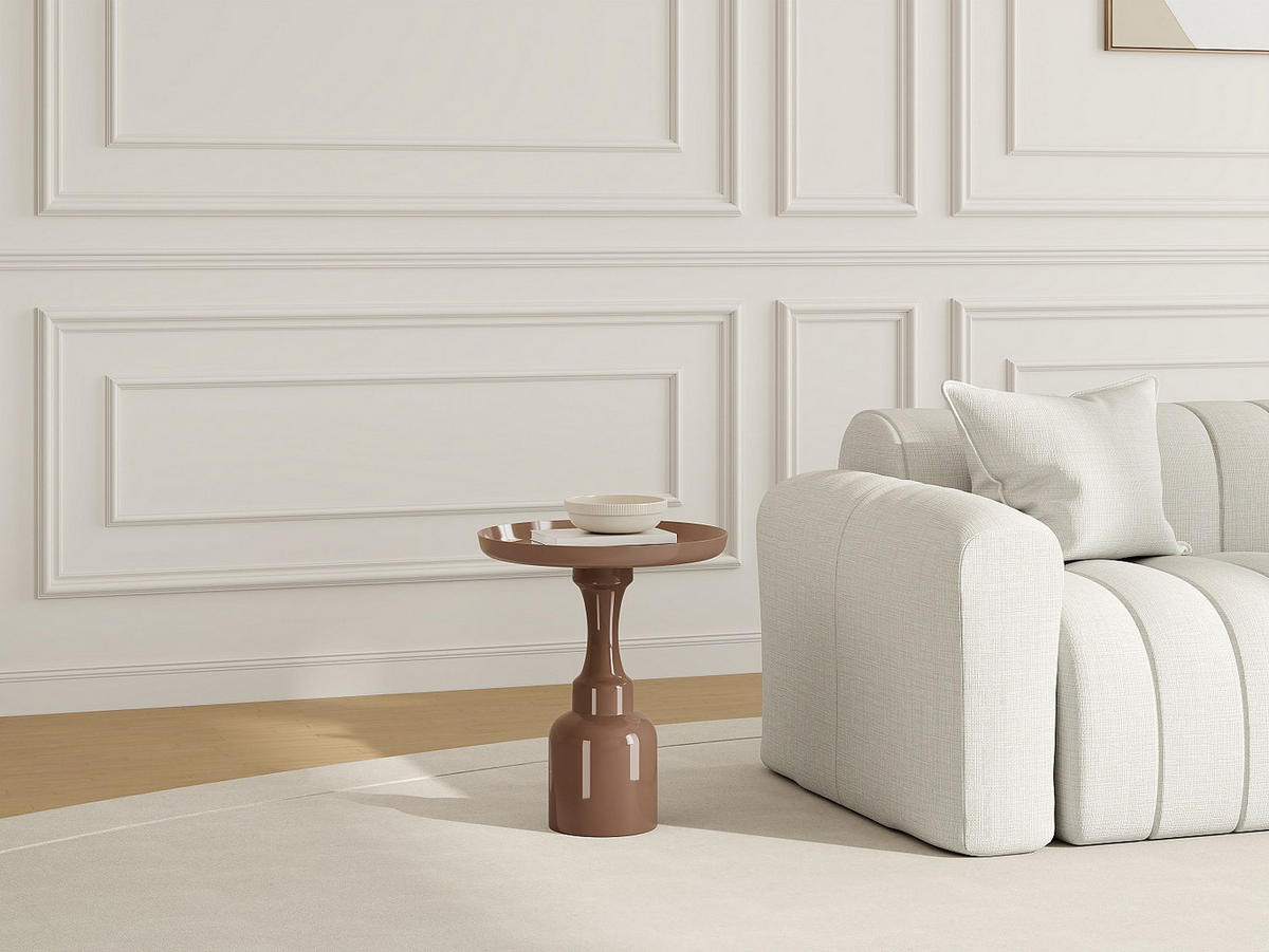 BEISTELLTISCH - 40 cm x 40 cm - metall - braun, taupe Kyresa - Taupe/Braun, Metall (40/40/45.5cm) - Vente-Unique