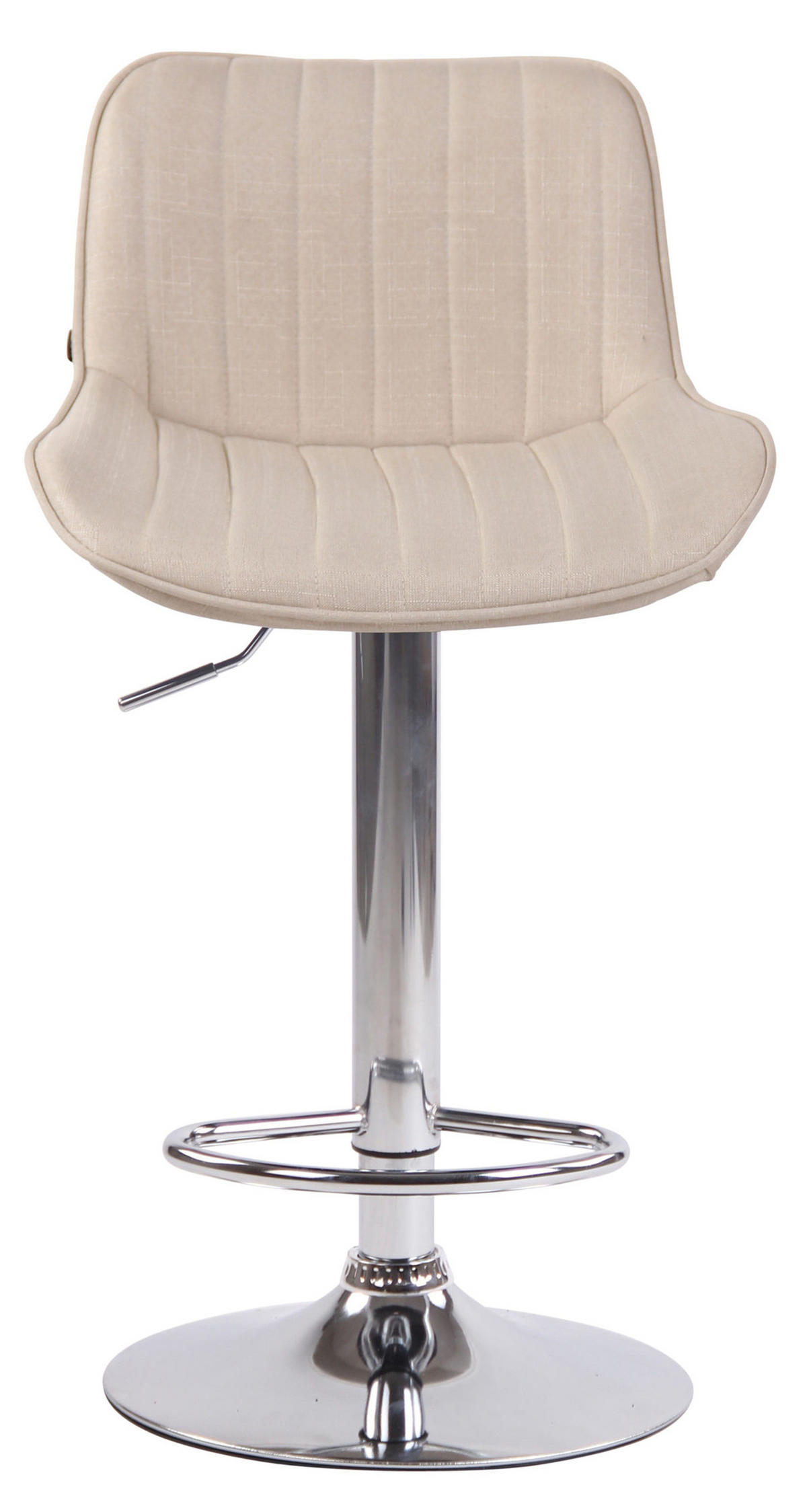 BARHOCKER Lento, Gestell Metall in Chromoptik, Stoff Creme - Chromfarben/Creme, Textil/Metall (50/100/50cm) - TPFLiving