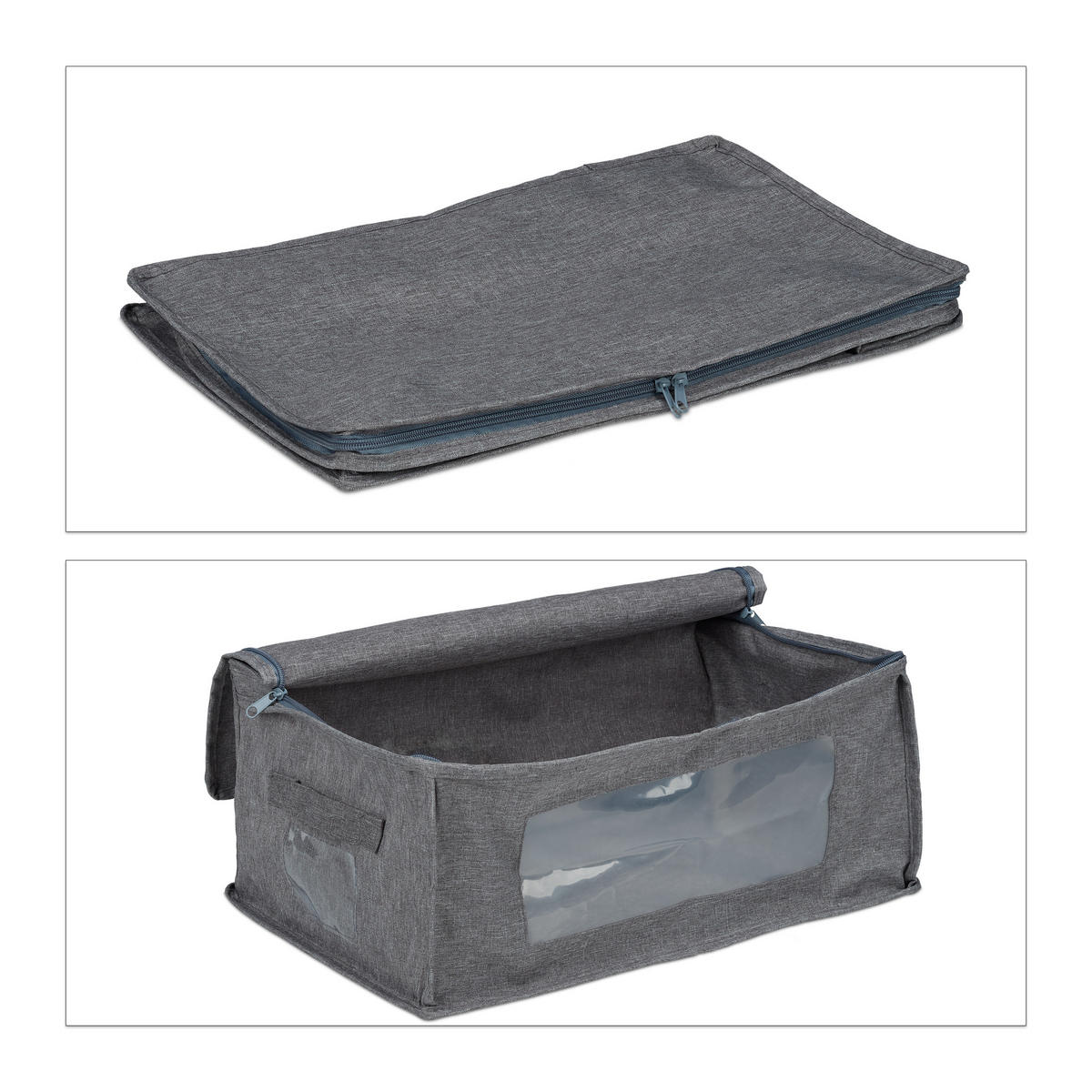 3XÚLOŽNÝ vak - sivá, kov/textil - Relaxdays