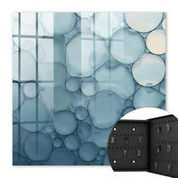 SCHLÜSSELBOX Schwarz 30x30 cm- Türöffnung nach rechts - Blaue Blasen - Blau, Metall (30/30/5cm) - TULUP