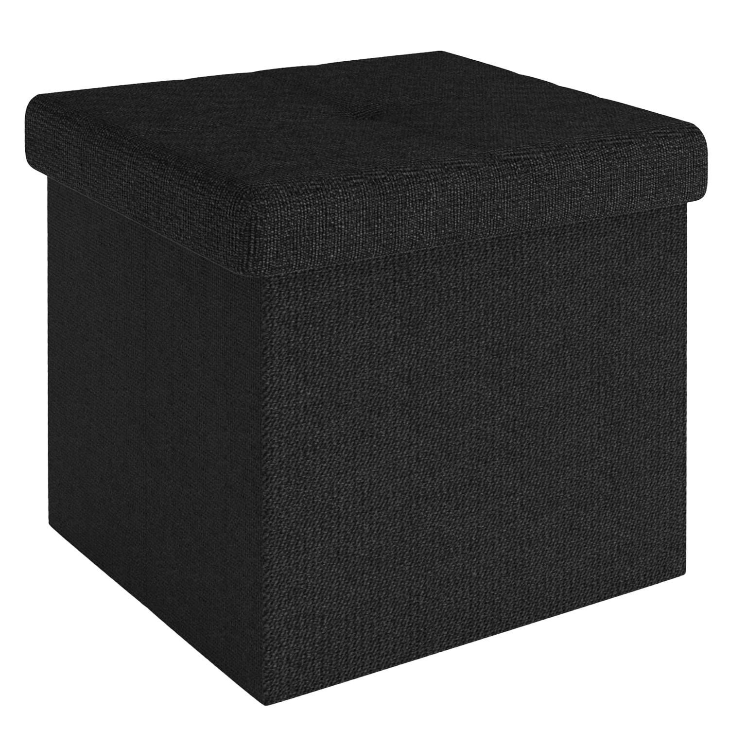 Intirilife Sitzhocker Schwarz 38x38x38 cm