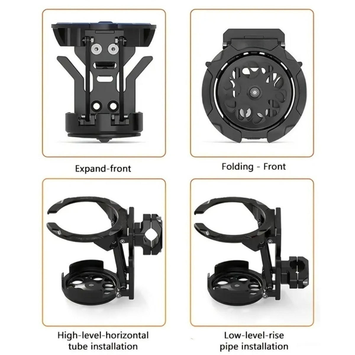 FAHRRADBECHERHALTER Verstellbarer universeller Wasserbecherhalter 13.5/9.7/10.5 cm Schwarz - Schwarz, Kunststoff (9.7/10.5/13.5cm) - Authentics