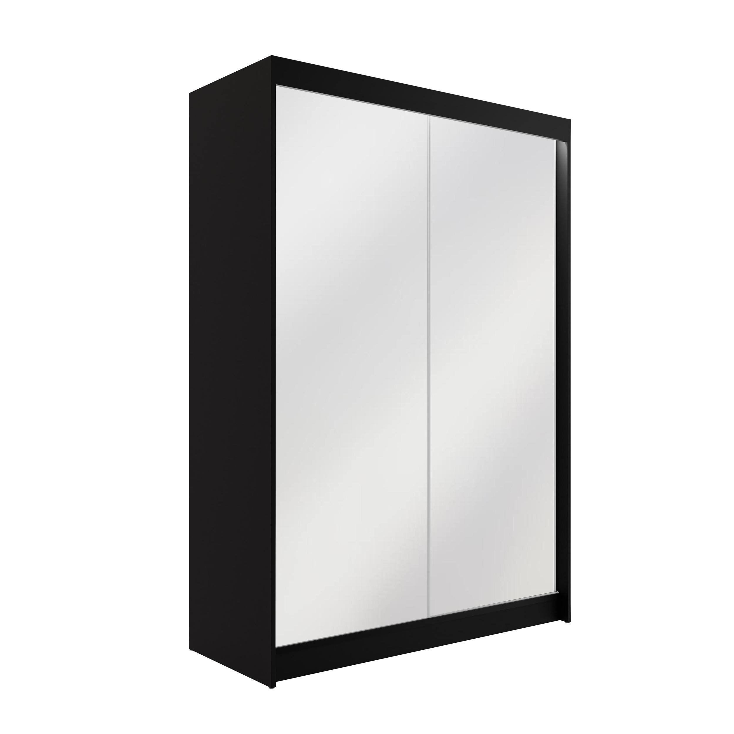 ALTDECOR ŠATNÍ SKŘÍŇ AMOHA s LED osvětlením – 120 cm – černá