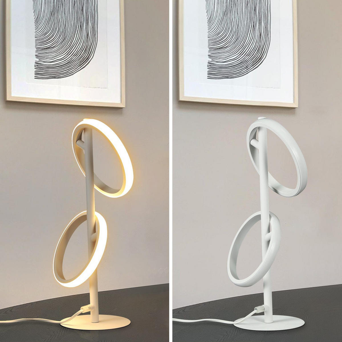 LED stolní lampa večerní 22/15,5/45,6 cm - bílá, kov (22/15.5/45.6cm) - Nettlife