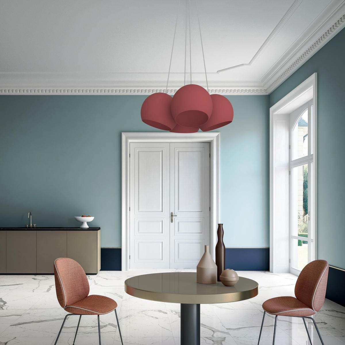 HÄNGELEUCHTE - Rot, Metall (25/25/20cm) - Lumicom