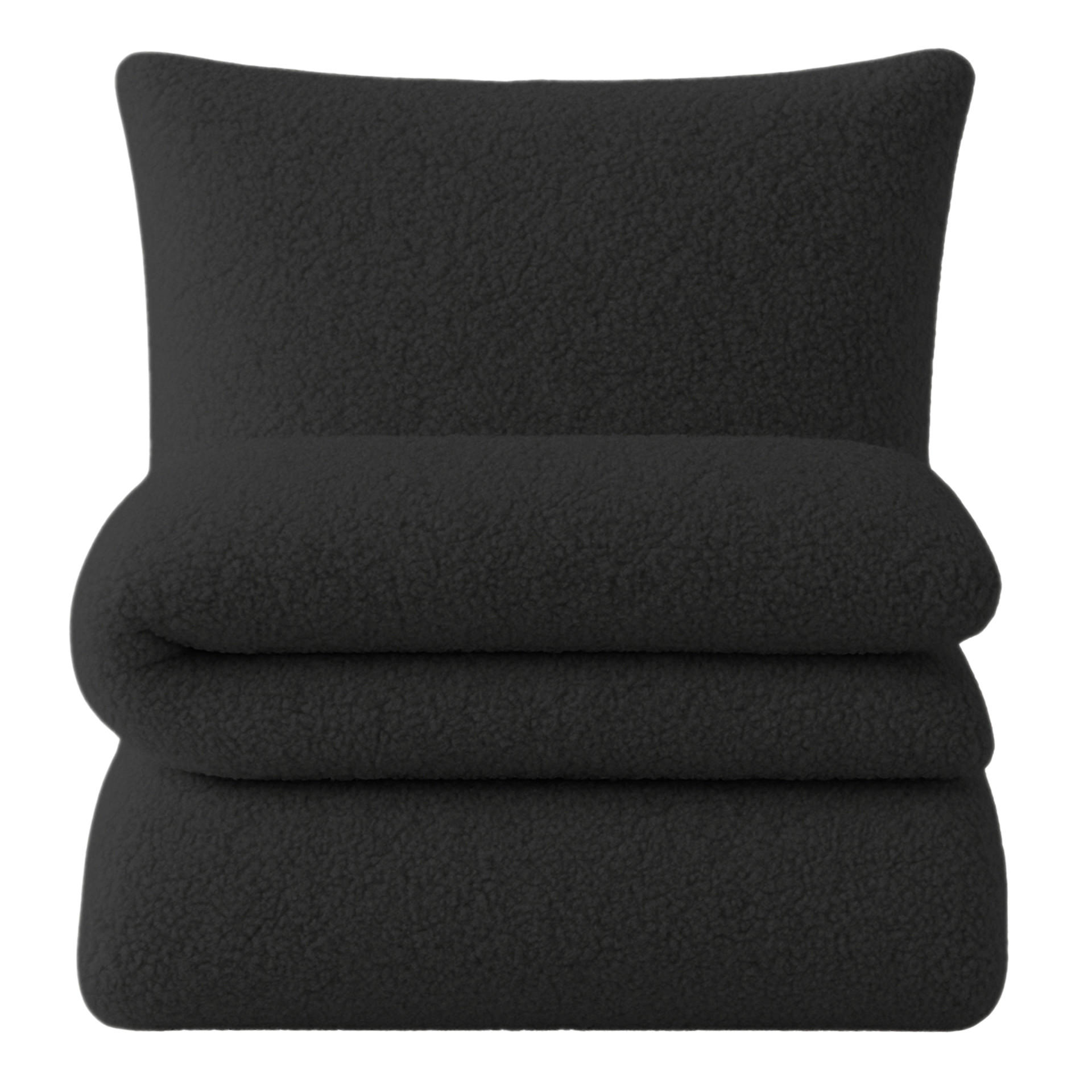 WINTER-BETTWÄSCHE 135x200 Teddy Fleece Warmer Plüsch Bettbezug Kuschelig - Anthrazit - Anthrazit, Textil (135/200cm) - Carpe Sonno