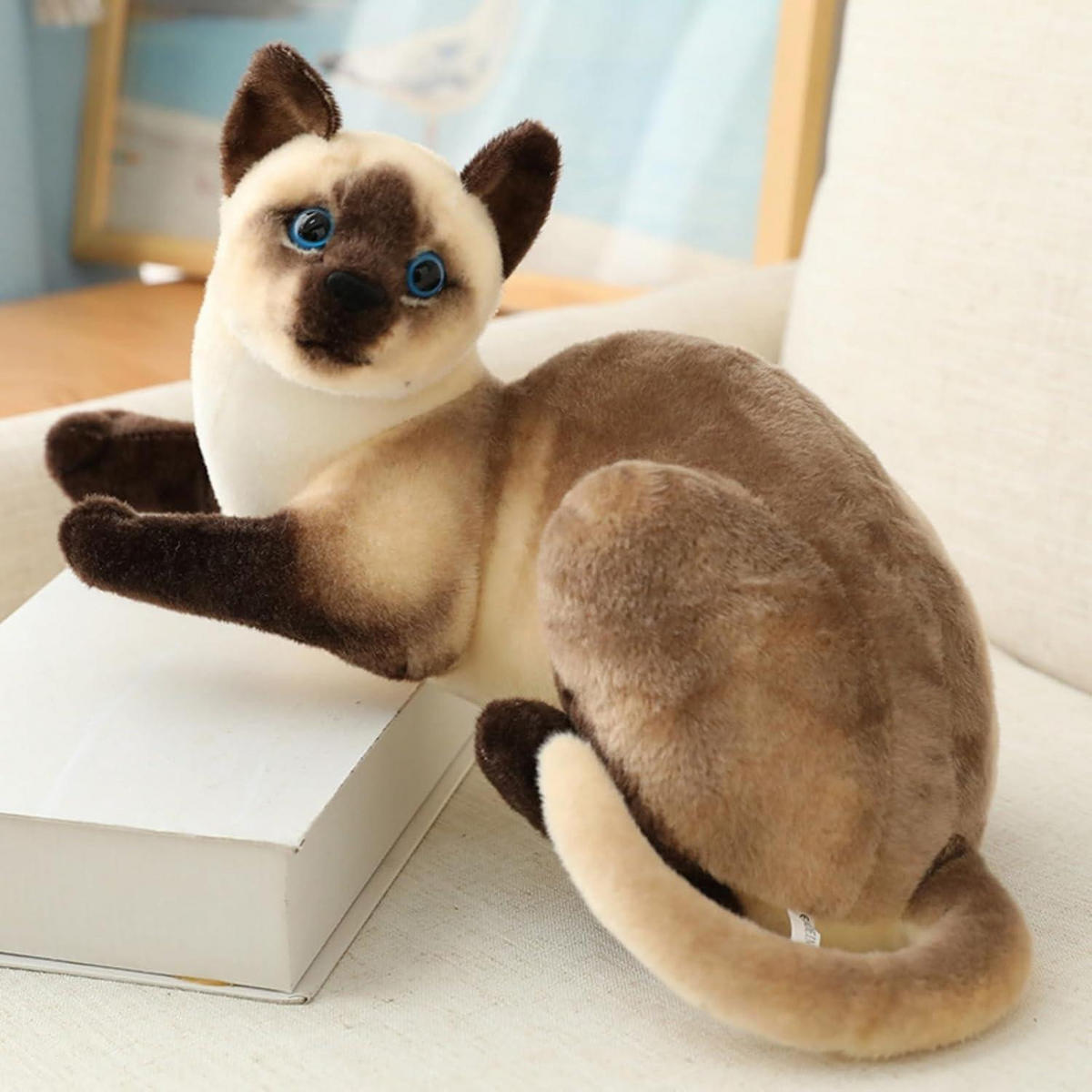 PLÜSCHTIER Katze Siamkatze 26 cm - Braun, Textil (10/15cm)