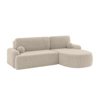 WOHNLANDSCHAFT mit Schlaffunktion und Bettkasten LIRA-L - 264x172x89 Beige - Beige, Holzwerkstoff/Textil (172/264cm) - ALTDECOR