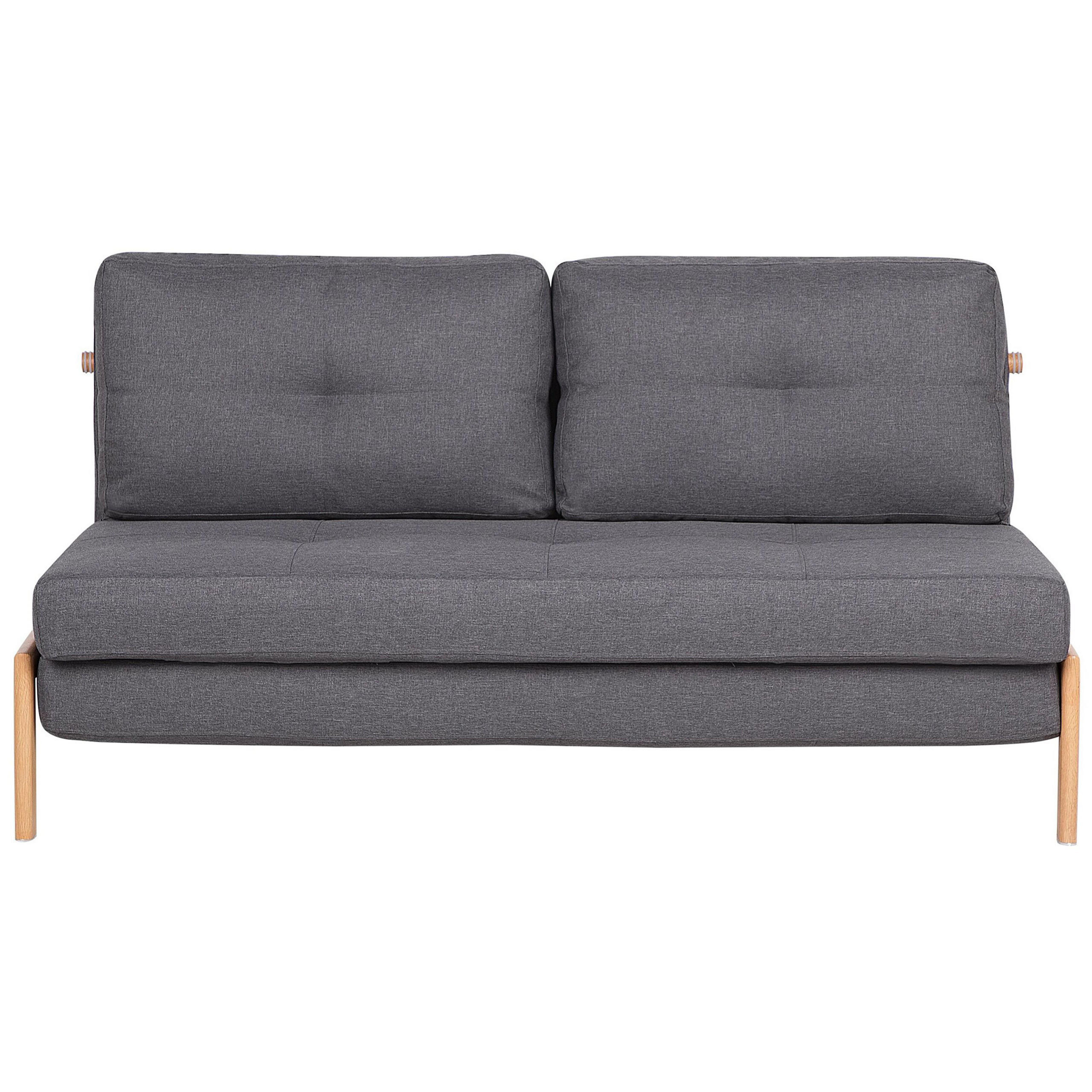 2-SITZER-SCHLAFSOFA Polsterbezug Dunkelgrau Edland - Dunkelgrau, Textil (152/76/92cm) - Beliani