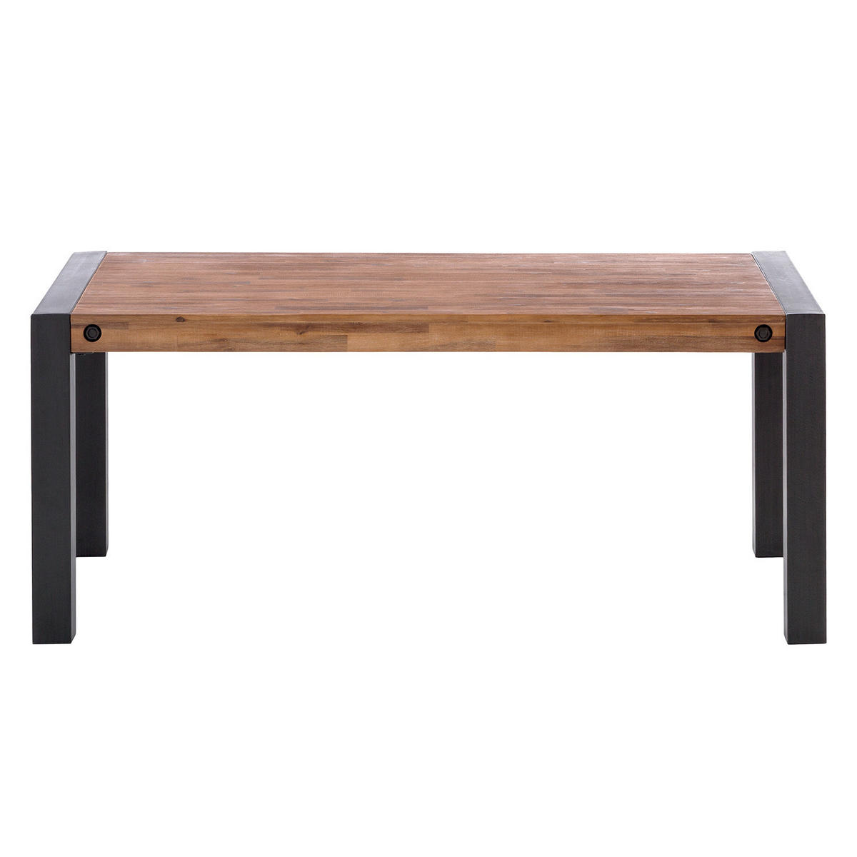 ESSTISCH mit Ausziehfunktion - Akazie massiv / Metall - Akaziefarben, Holz (90/180/76cm) - home24