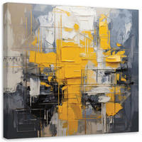 LEINWANDBILD Geometrische Abstraktion Gelb Modern 60x60cm - Goldfarben, Textil (60/60cm) - Feeby