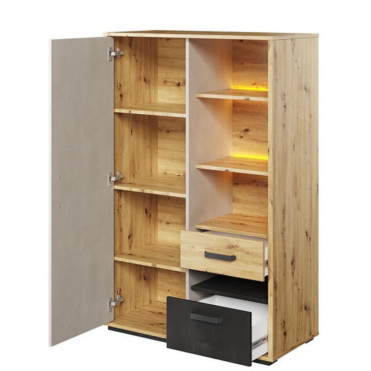 HIGHBOARD Qubic QB-05 - Eiche Artisan, Holzwerkstoff (90/138/42cm) - Meblini