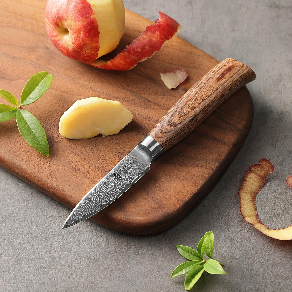 MESSERSET 3-tlg Damast - Braun, Metall - Wakoli