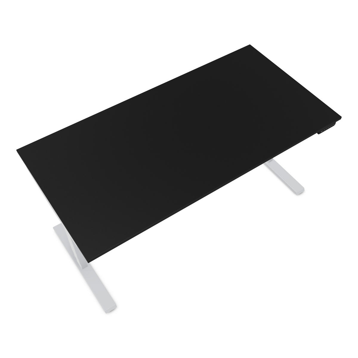 SCHREIBTISCH Elektrisch höhenverstellbarer Schreibtisch Y-Line Schwarz Weißaluminium 160/70/62-127cm - Weiß Hochglanz/Silberfarben, Holzwerkstoff/Metall (70/160/127cm) - ASSMANN