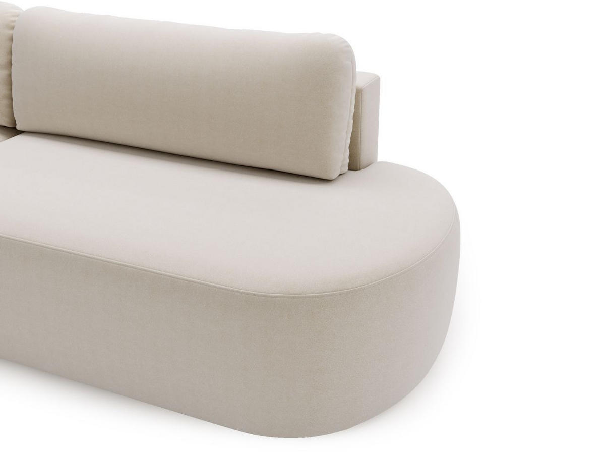 ECKSOFA Aurio O Bouclé-Stoff Creme Links - Creme, Holz/Textil (271/177cm) - Graingold