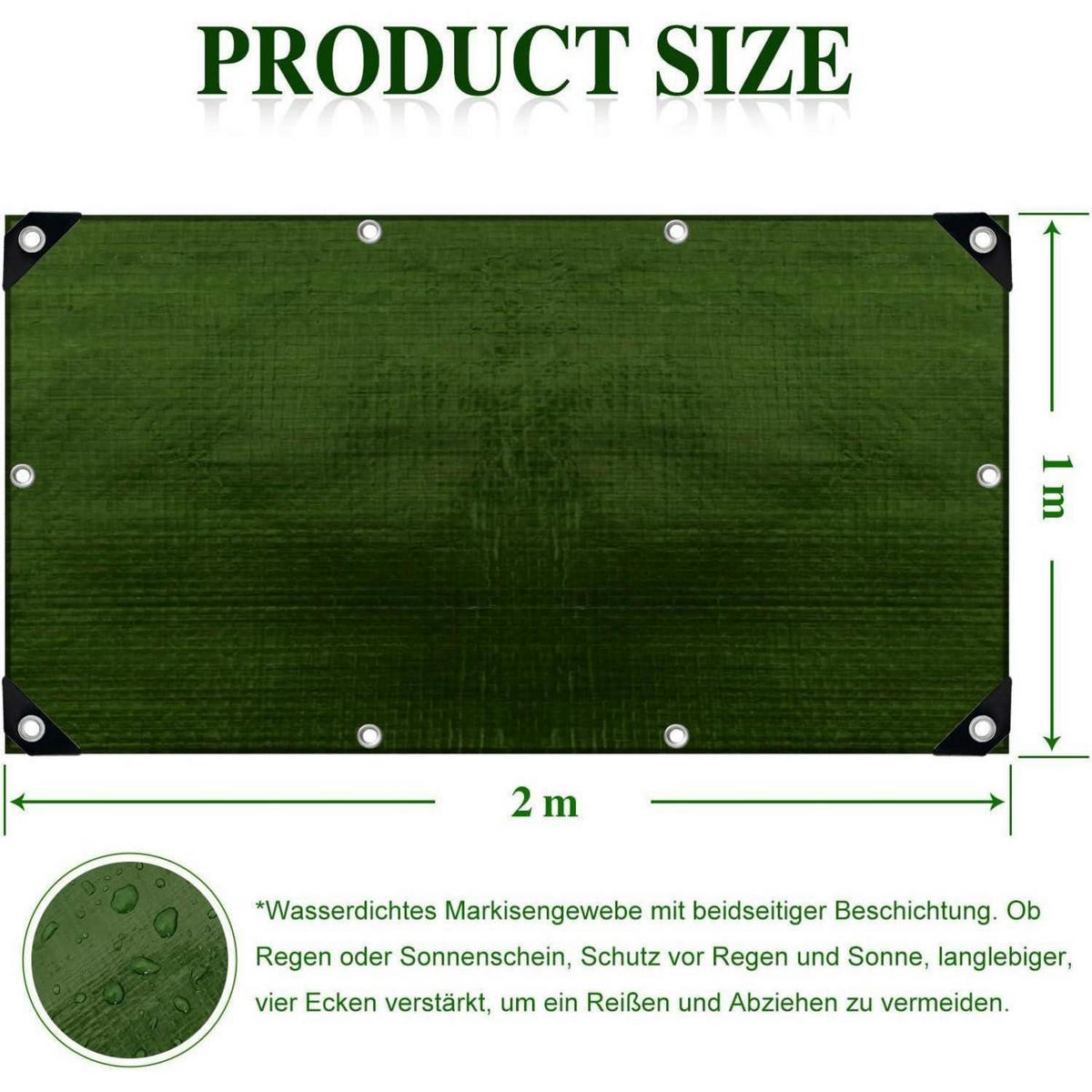 ABDECKPLANE 1 x 2 m Grün - Grün, Kunststoff (100/200/10cm)