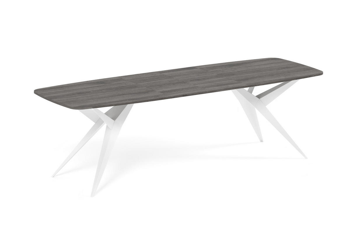 ESSTISCH AXIS - Anthrazit/Weiß, Holzwerkstoff/Metall (90/180/76cm) - Meblini