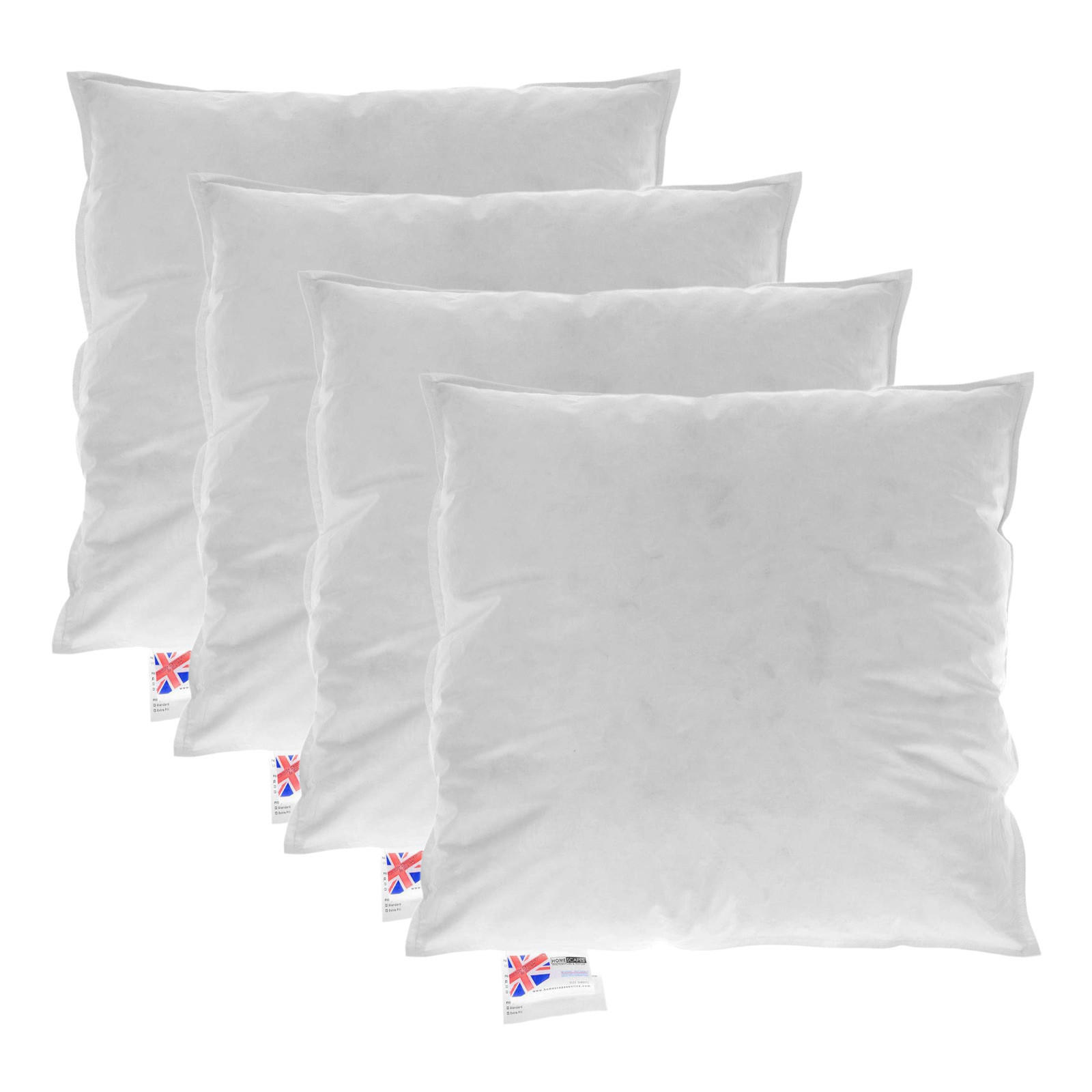 FÜLLKISSEN 4er-Set – 45/ 45 cm, Gänsefedern & Daunen - Weiß, Textil (45/45cm) - Homescapes