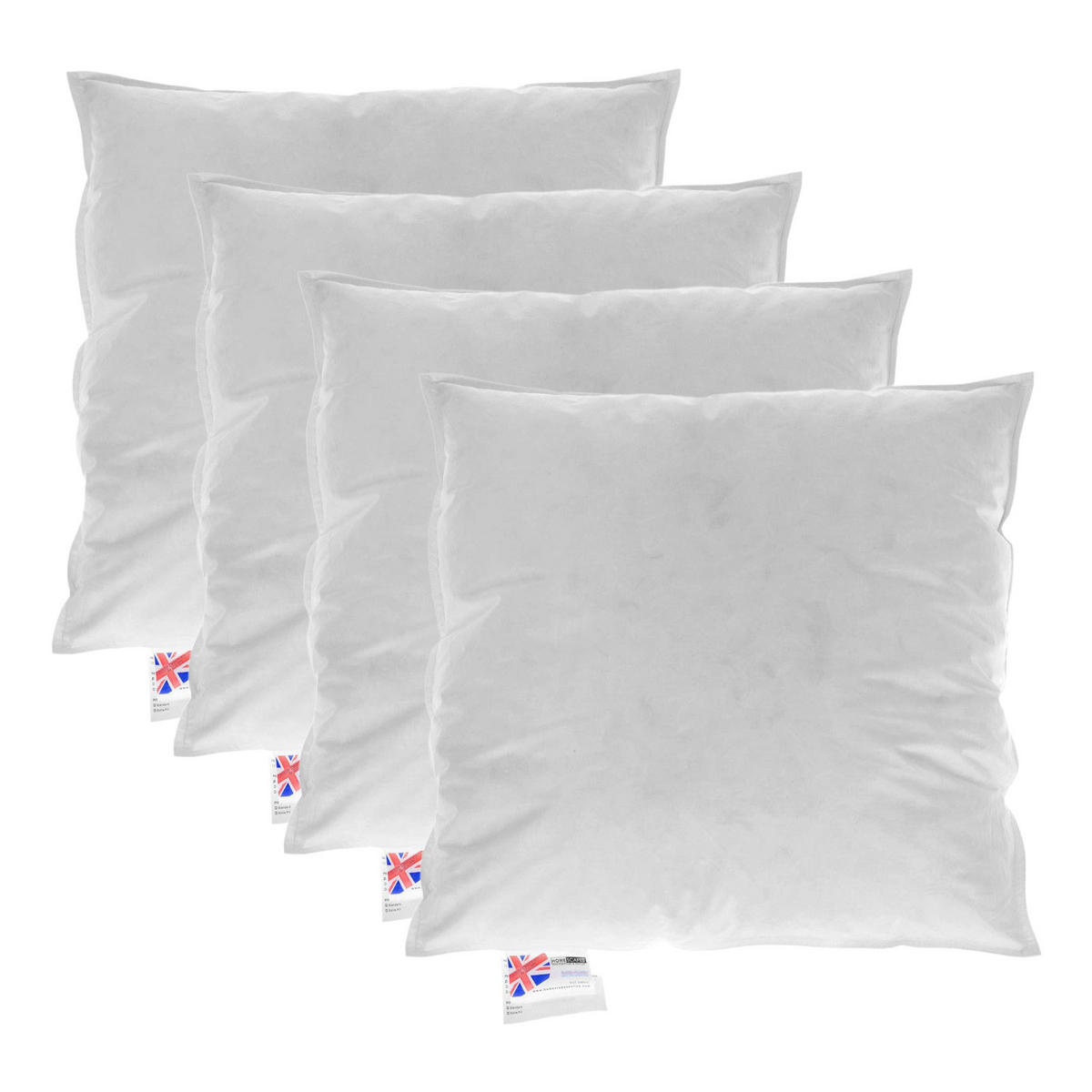 FÜLLKISSEN 4er-Set – 45/ 45 cm, Gänsefedern & Daunen - Weiß, Textil (45/45cm) - Homescapes