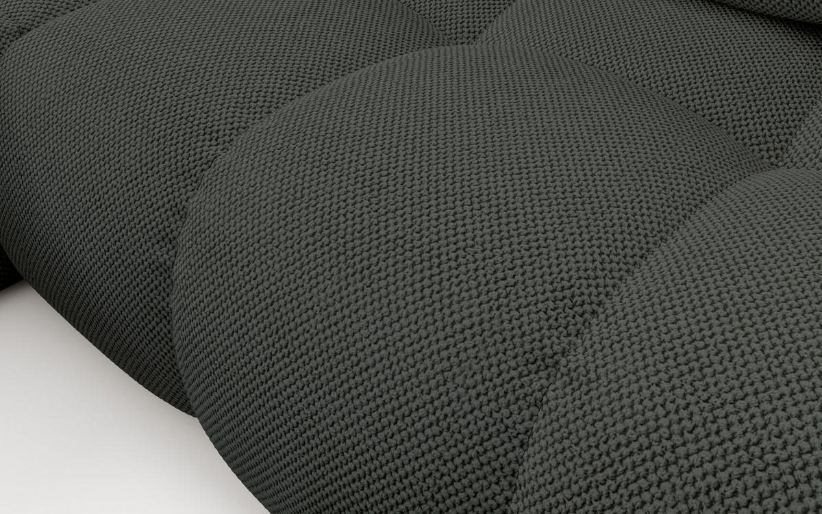 ECKSOFA L Form Hosio Dunkelgrau 286/177/88 cm Links mit Schlaffunktion - Dunkelgrau/Schwarz, Kunststoff/Textil (177/286cm) - AX Living