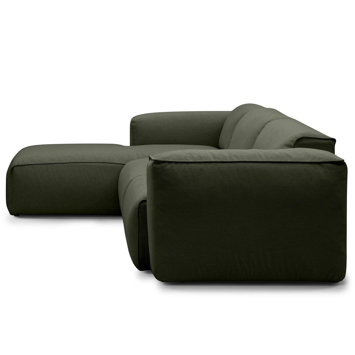 3-SITZER ECKSOFA mit Longchair - Schwarz/Grau, Kunststoff/Textil (284/173cm) - home24