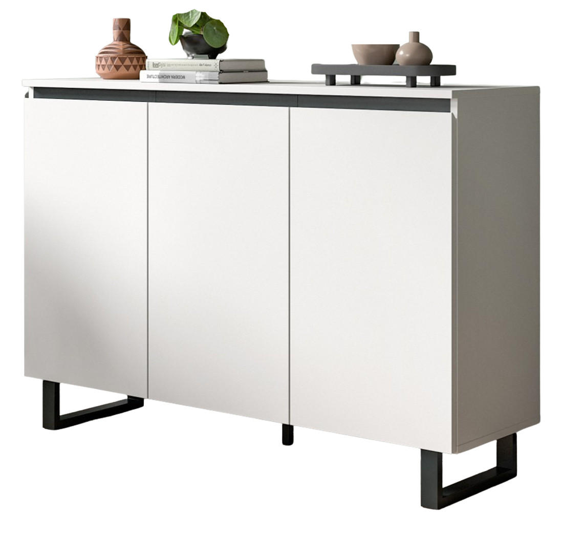 Inn.Furn Sideboard Weiß, Schwarz 120x84x36 cm